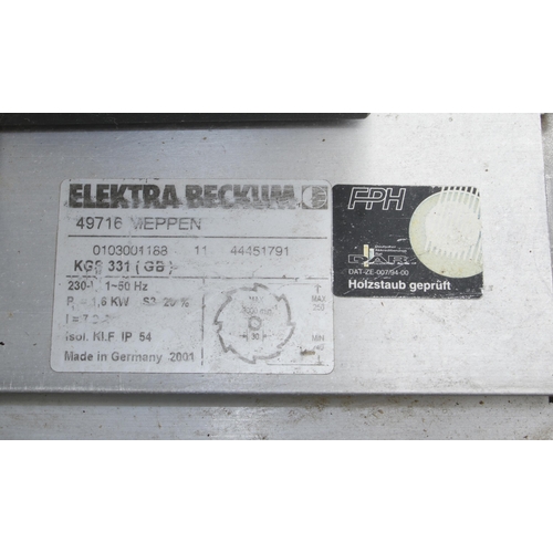 118 - An ELEKTRA BECKUM chop saw on stand 240v Pat tested