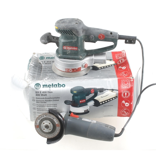 124 - A little used METABO orbital sander and an unused POWER PERFORMANCE angle grinder both in orig boxes... 