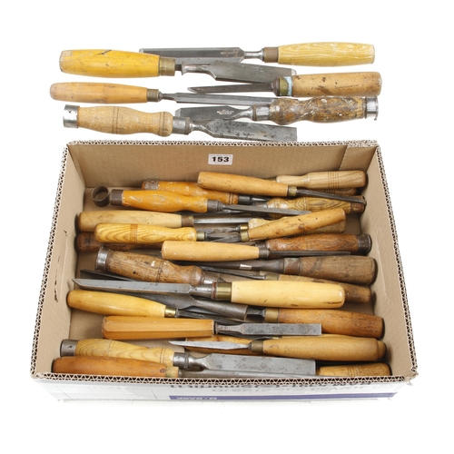 153 - 34 mainly small mortice chisels G+