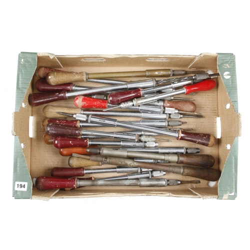 194 - 20 pump ratchet screwdrivers by YANKEE, MILLERS FALLS etc G