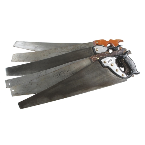 240 - Three DISSTON saws and 3 by SANDVIK G+