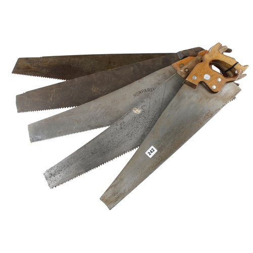 242 - Two DISSTON saws and 3 others G