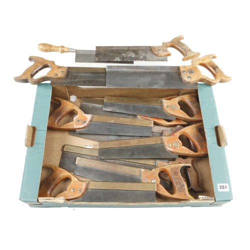 251 - 12 s/b and b/b tenon saws mainly by S & J G