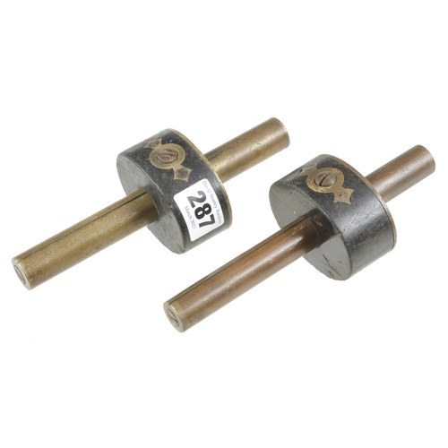 287 - Two brass stemmed ebony mortice gauges G