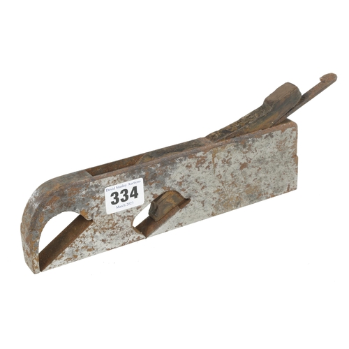 334 - A twin iron bullnose/rebate plane by SPIERS (weak mark on rear infill) for restoration G-