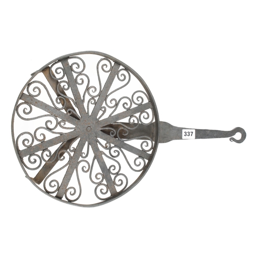 337 - An unusually large decorative French iron trivet 12