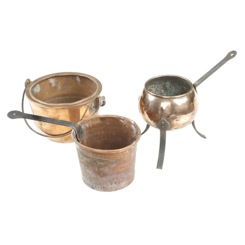 340 - Two copper glue pots, one lacks inner pot, the other not matching G