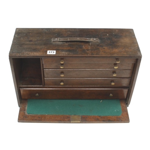 373 - An engineer's mahogany 5 drawer tool chest 20