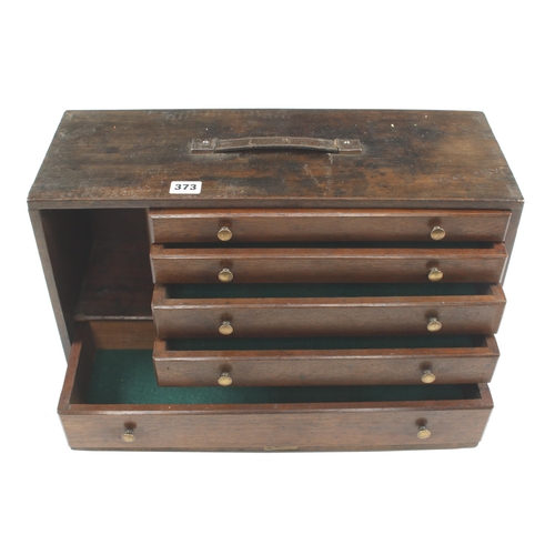 373 - An engineer's mahogany 5 drawer tool chest 20