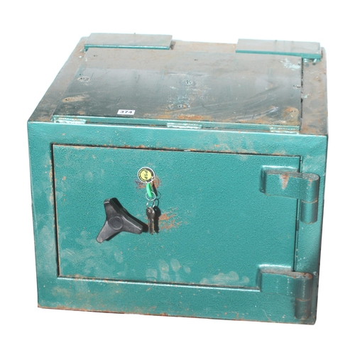 374 - A heavy steel safe 20