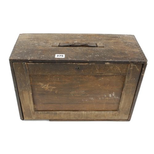 375 - An engineer's 8 drawer tool chest with various splits and cracks c/w some engineer's tools G