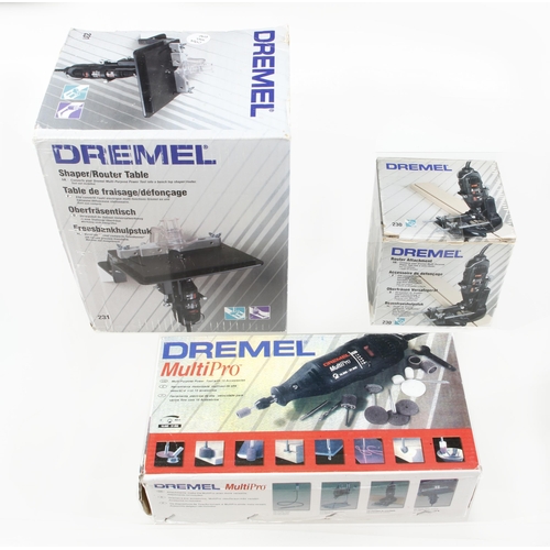 383 - A DREMIL multi tool pro with router attachment and table all in orig boxes G