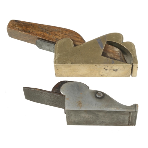 386 - An unusual brass bullnose plane and a steel chariot plane G