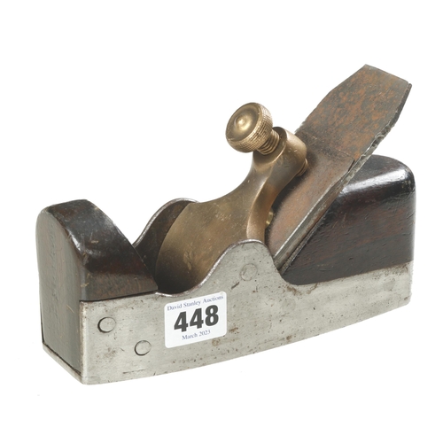 448 - A d/t steel smoother with brass lever and replaced front infill G