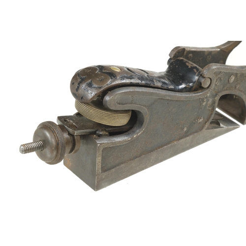 467 - A rare PRESTON No 1338P adjustable Patent Improved shoulder plane with Preston iron, early plated re... 