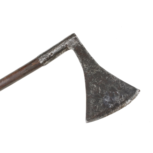 474 - A French Auvergue pattern felling axe with socket handle G+