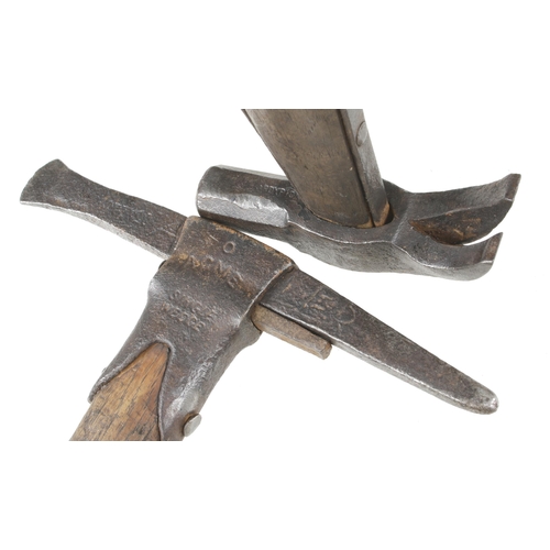 475 - A miner's pick and claw hammer both by HARDY G