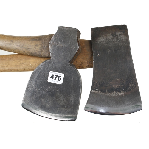 476 - A BRADES lopping axe, and a felling axe both with Broad Arrow G+