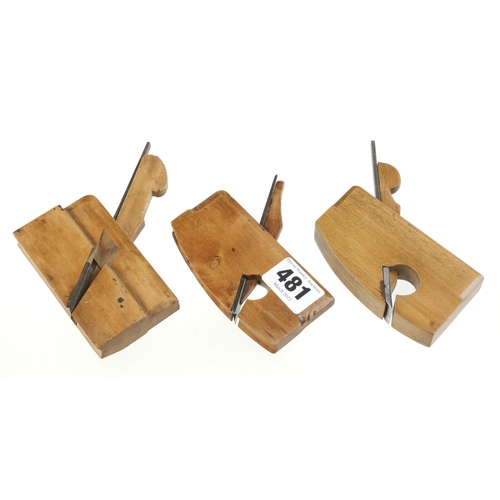 481 - Three miniature boxwood planes 3 1/2