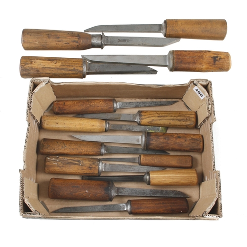 490 - 13 mortice chisels G+