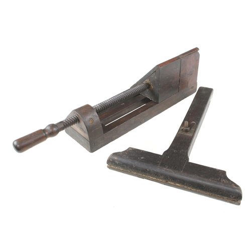 518 - A mahogany mitre jack and a saw vice G