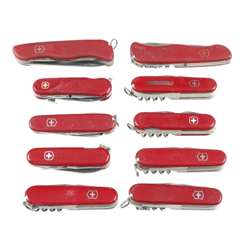 545 - Ten Swiss Army knives by VICTORINOX G+