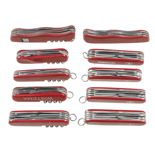 545 - Ten Swiss Army knives by VICTORINOX G+