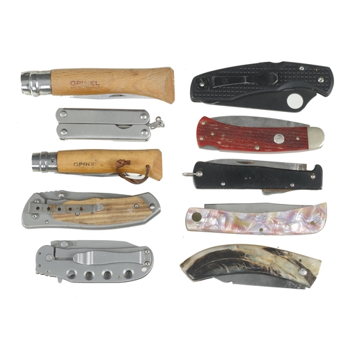 548 - Ten folding penknives G+