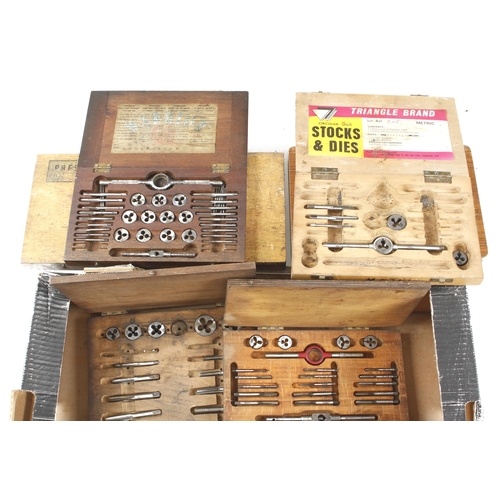 584 - Seven part tap and die sets and various other taps & dies G