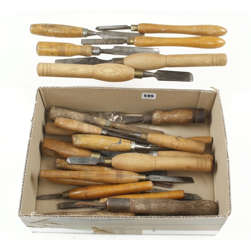 595 - 12 turning tools and 12 chisels and gouges G