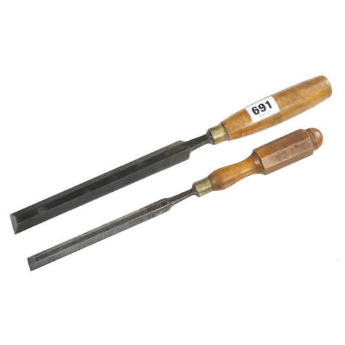 691 - Two bevel edge chisels 5/8