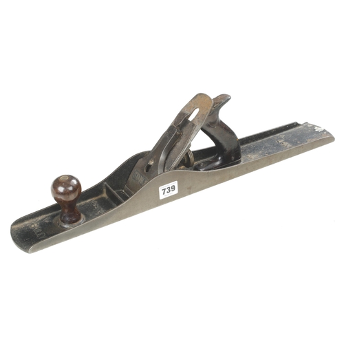 739 - A STANLEY No 7 tall knob jointer with replaced iron, small chip to rear of casting G+