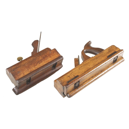 801 - A handled grooving plane by W.HENDERSON Joiner Lockerbie (lacks handle spur) and another by MALLOCH ... 