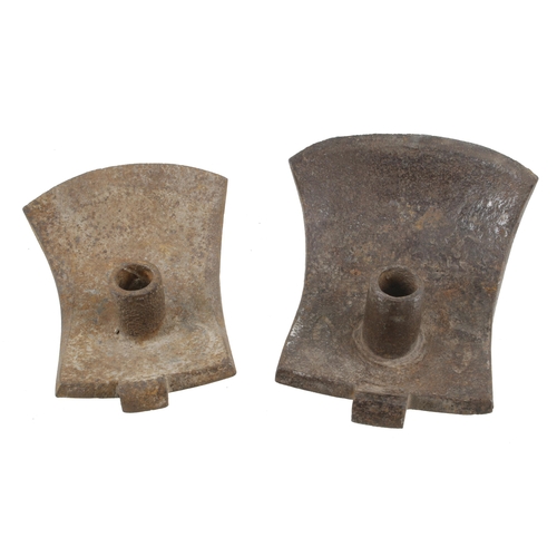 82 - An unusual pair of square adze heads with hammer poles 6