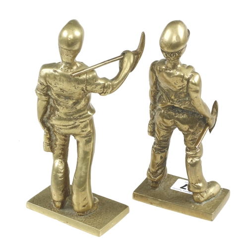 87 - Two brass models of miners with pick in hand 8