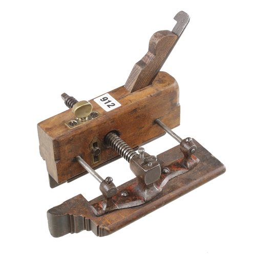 912 - A KIMBERLEY Patent screwstem plough plane unmarked but with Patent 2848 on the toe, wedge replaced G