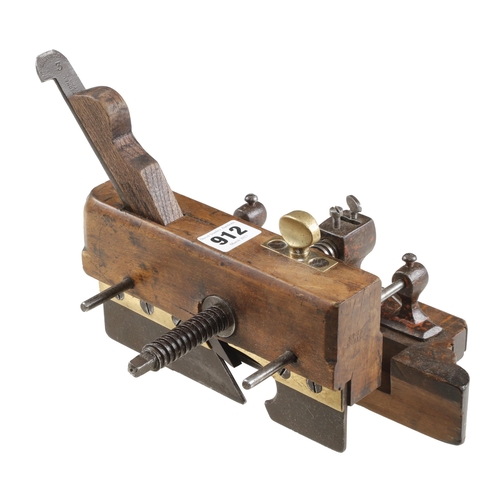 912 - A KIMBERLEY Patent screwstem plough plane unmarked but with Patent 2848 on the toe, wedge replaced G