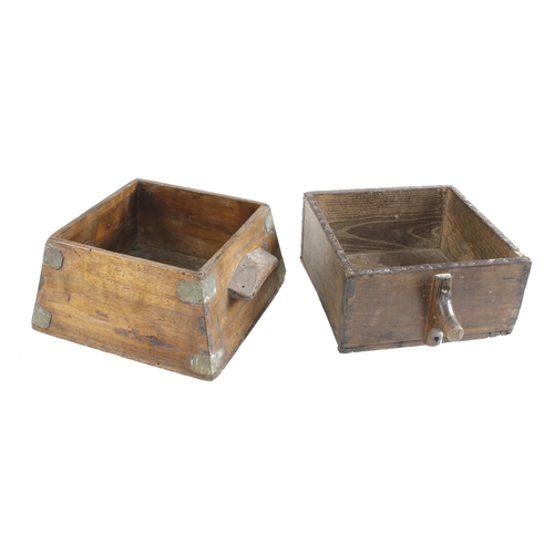 16 - A pair of square wooden bushel measures with levelling board G
