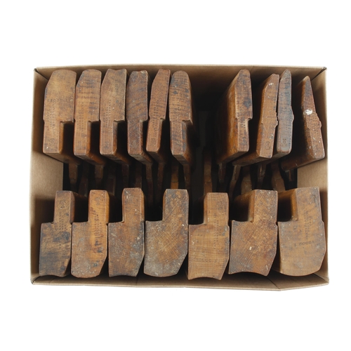 241 - A part half set of 17 skew mouth H & R's by VARVILL lacking No 2H a few bruised wedges o/w G+
