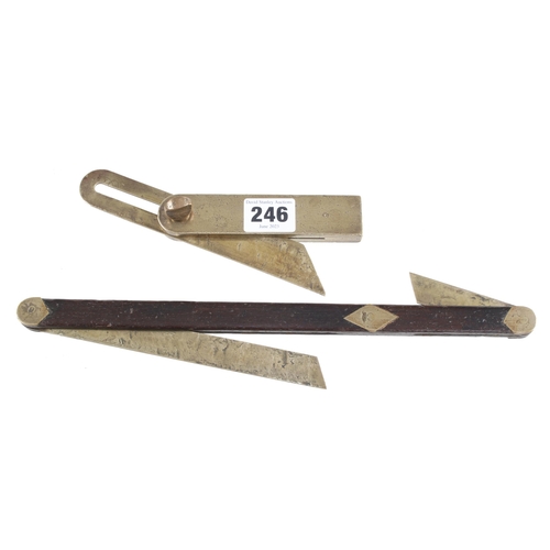 246 - A heavy brass bevel another in rosewood and brass G