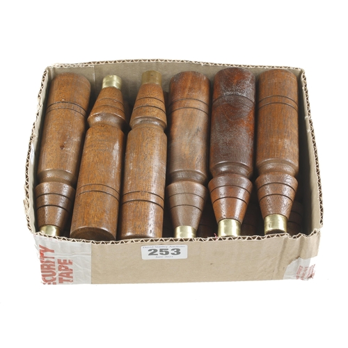 253 - 12 mahogany chisel handles F