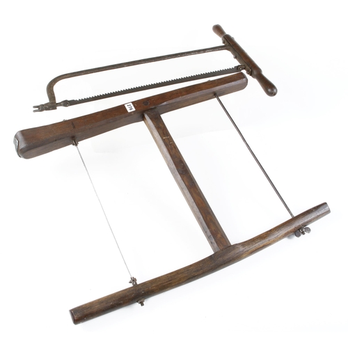 276 - Two cooper's stave saws, one with unusual metal frame G