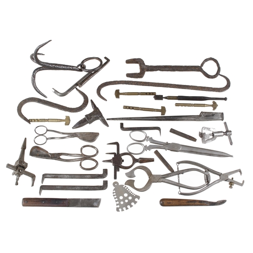 29 - Quantity of iron tools incl. scissors, wick trimmers, sugar nips etc some powder blasted G
