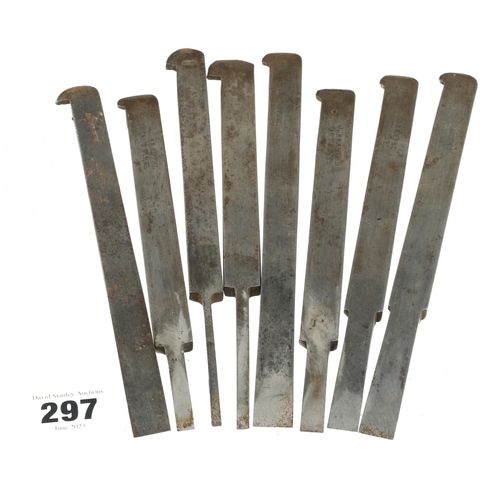 297 - A bastard set of 8 plough irons Nos 1 to 8 G