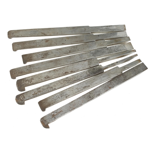 297 - A bastard set of 8 plough irons Nos 1 to 8 G