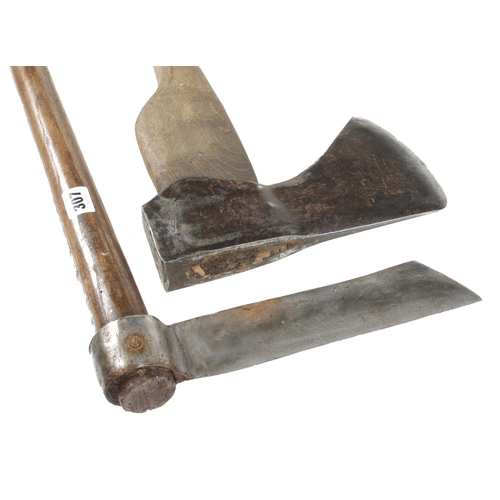 307 - A 6lbs felling axe by S & J and a 9