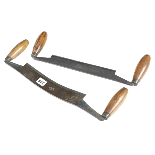 310 - Two MARPLES drawknives curved and straight G+