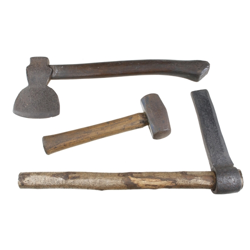 55 - A froe, hatchet and a lump hammer G