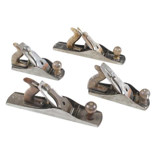 645 - Two STANLEY No 4 1/2 smoothers and two No 5 1/2 bench planes G