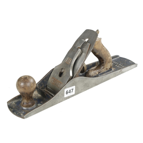 647 - A RECORD No 5 1/2 Stay Set fore plane, lacks handle spur G